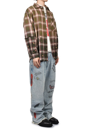 PATCHWORK FLANNEL / BUR/GRN