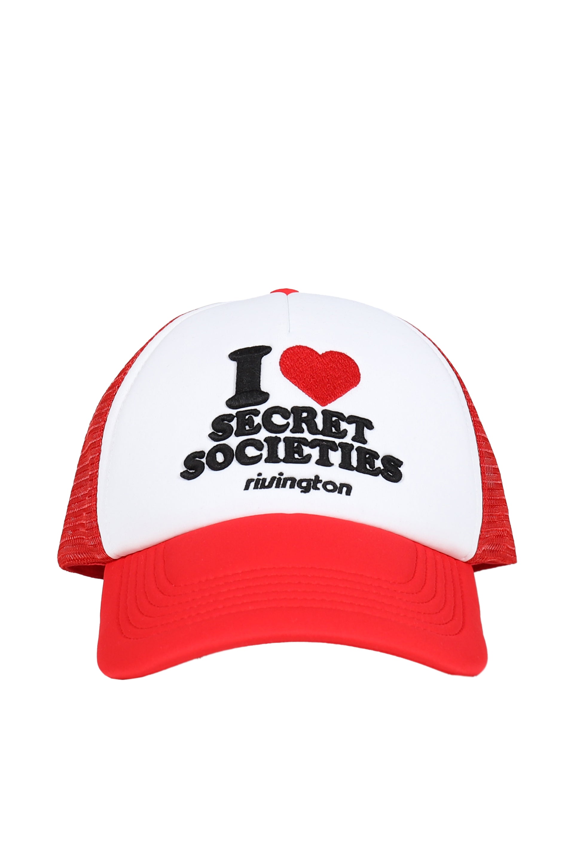 SECRET SOCIETIES TRUCKER HAT / WHT/RED