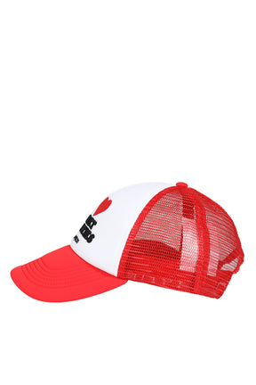 SECRET SOCIETIES TRUCKER HAT / WHT/RED