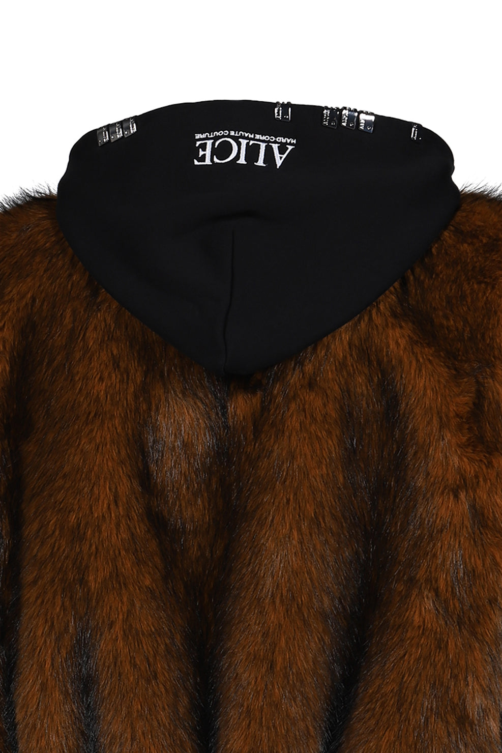 HOODED MA-1 BOMBER FUR JACKET / BRW