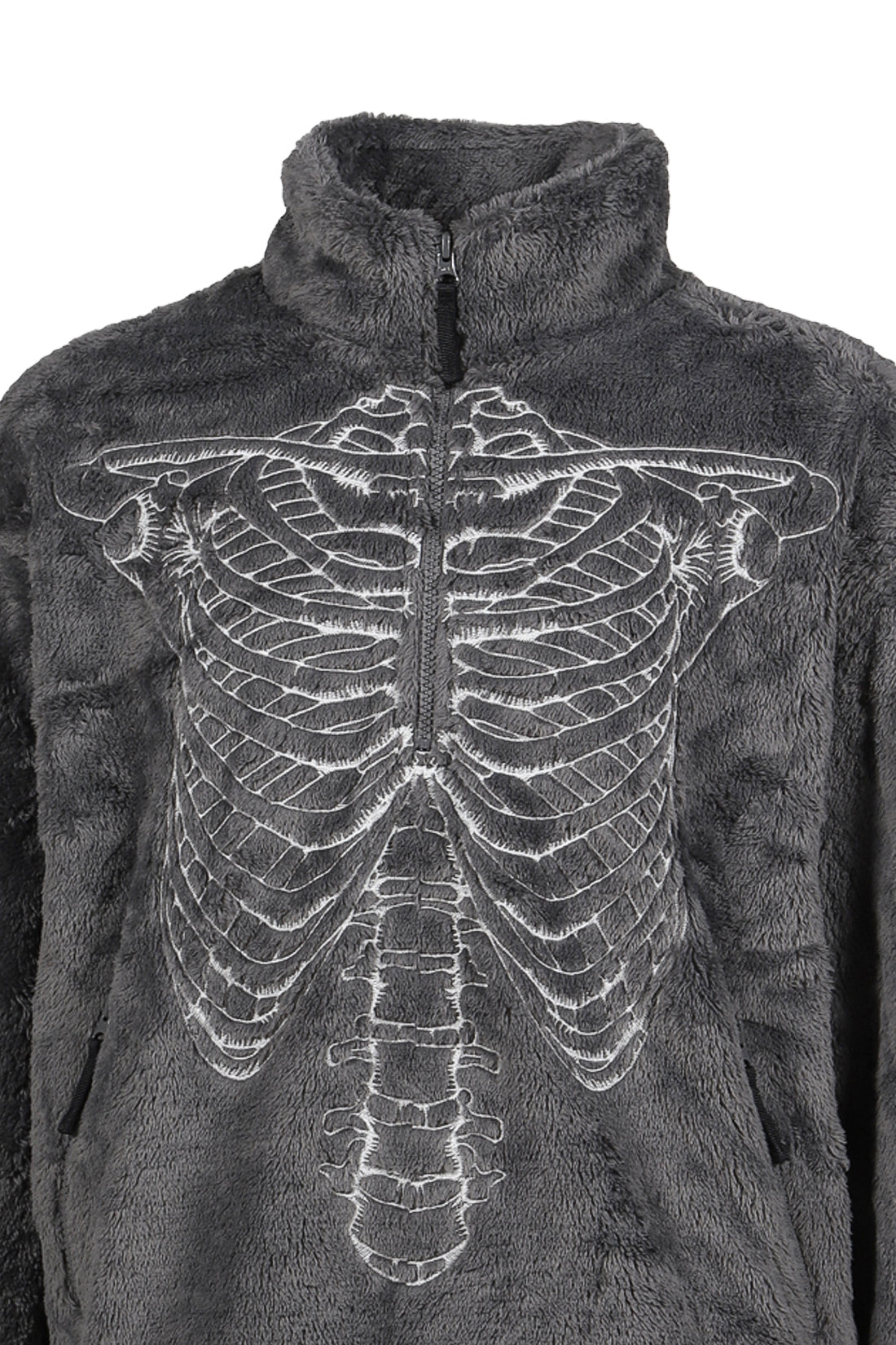 GLOWINTHEDARK SKELTON FLEECEJACKET / GRY