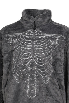 GLOWINTHEDARK SKELTON FLEECEJACKET / GRY