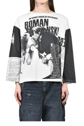 ROMAN OVERSIZED LS T-SHIRT / FADED WHT BLK