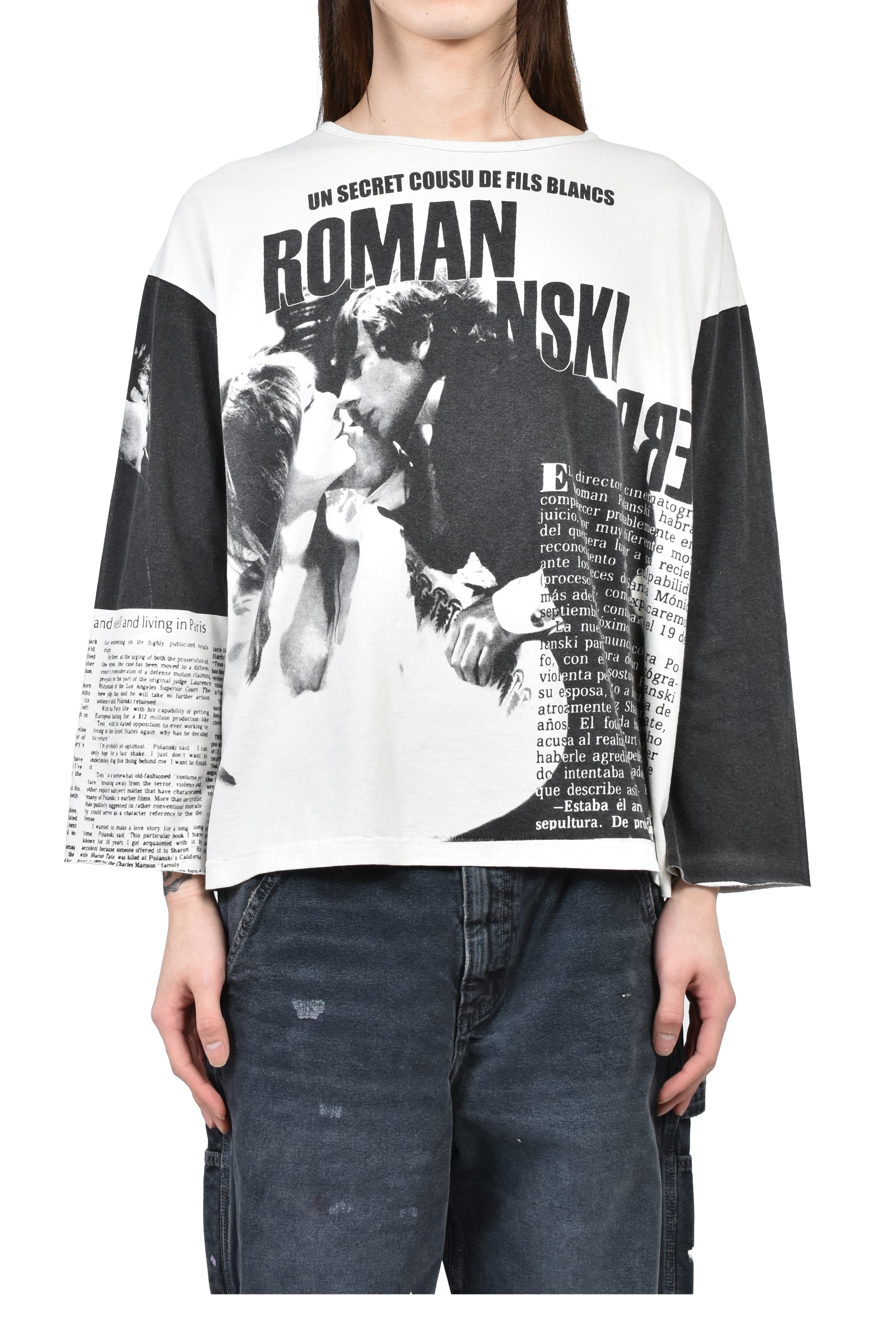 ROMAN OVERSIZED LS T-SHIRT / FADED WHT BLK