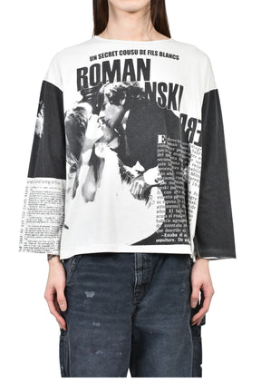 ROMAN OVERSIZED LS T-SHIRT / FADED WHT BLK