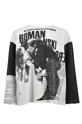 ROMAN OVERSIZED LS T-SHIRT / FADED WHT BLK