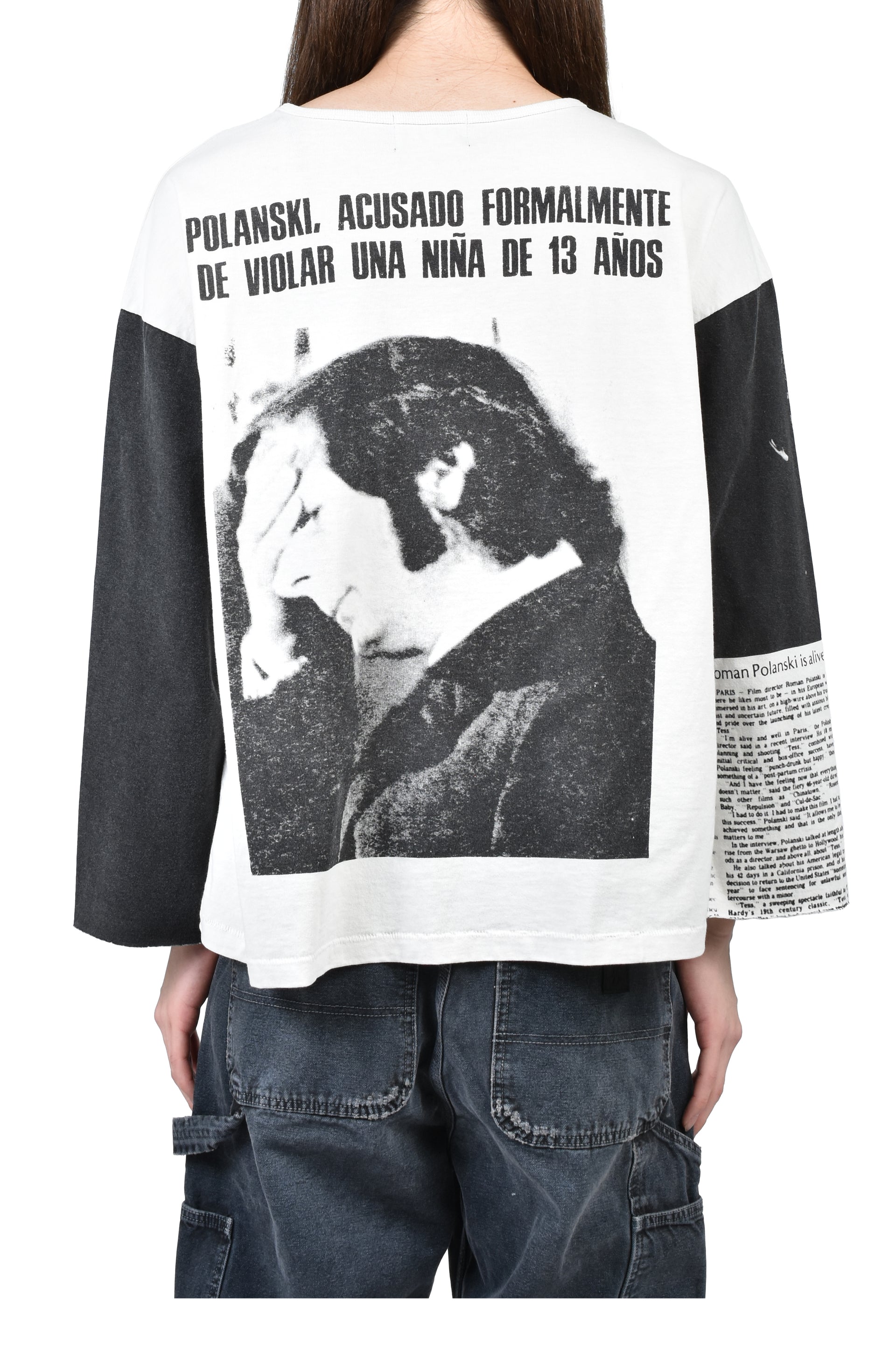 ROMAN OVERSIZED LS T-SHIRT / FADED WHT BLK