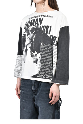 ROMAN OVERSIZED LS T-SHIRT / FADED WHT BLK