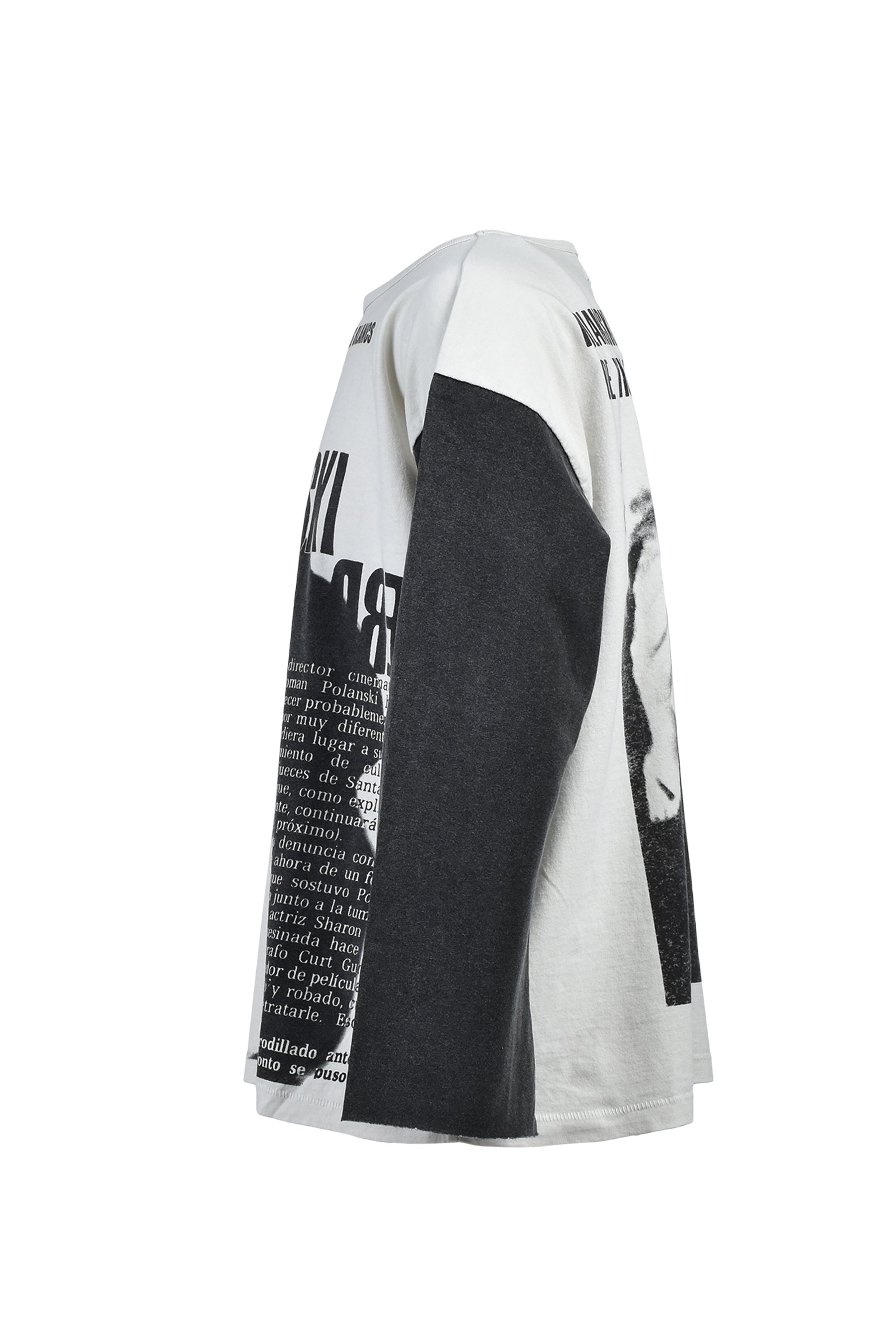 ROMAN OVERSIZED LS T-SHIRT / FADED WHT BLK
