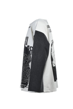 ROMAN OVERSIZED LS T-SHIRT / FADED WHT BLK
