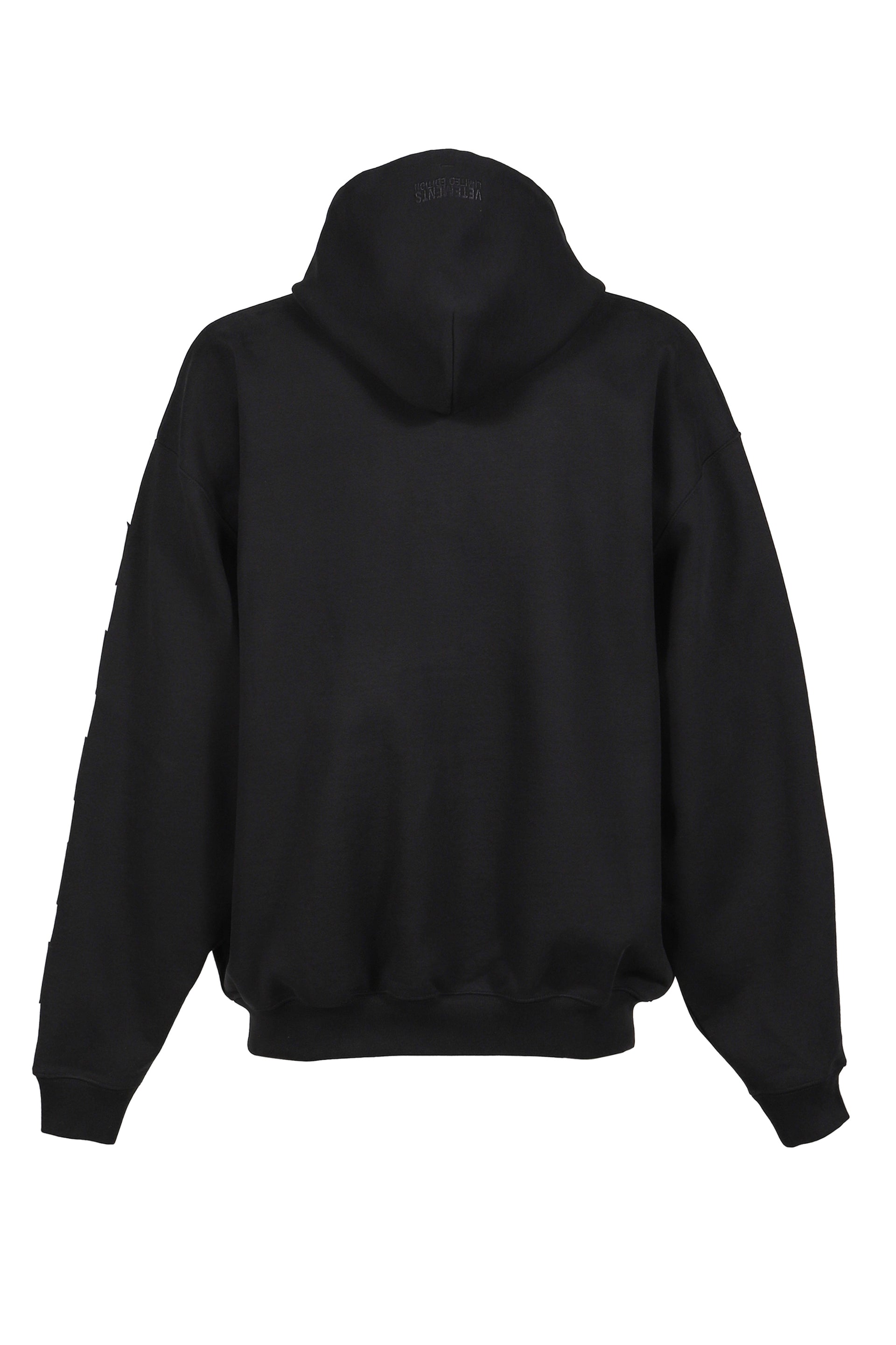 LEATHER BIKER CROSS ZIP-UP HOODIE / BLK