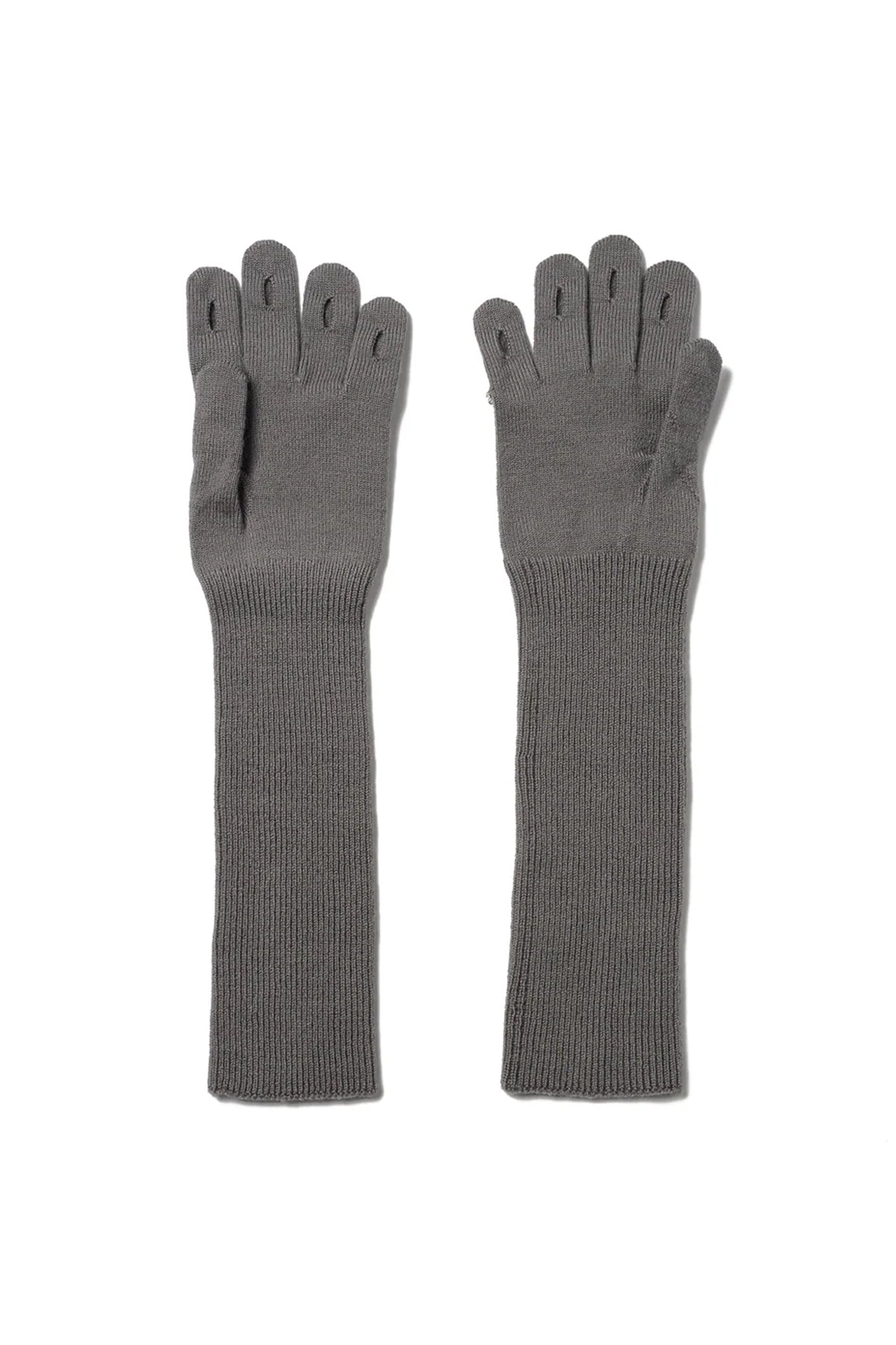 EWELRY ATTACHED LONG GLOVES/LARGE / GRY