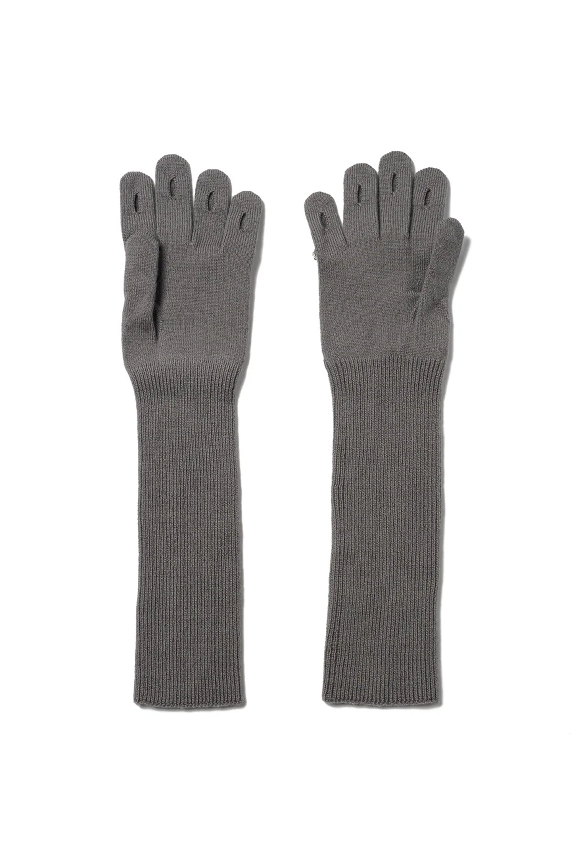 EWELRY ATTACHED LONG GLOVES/LARGE / GRY