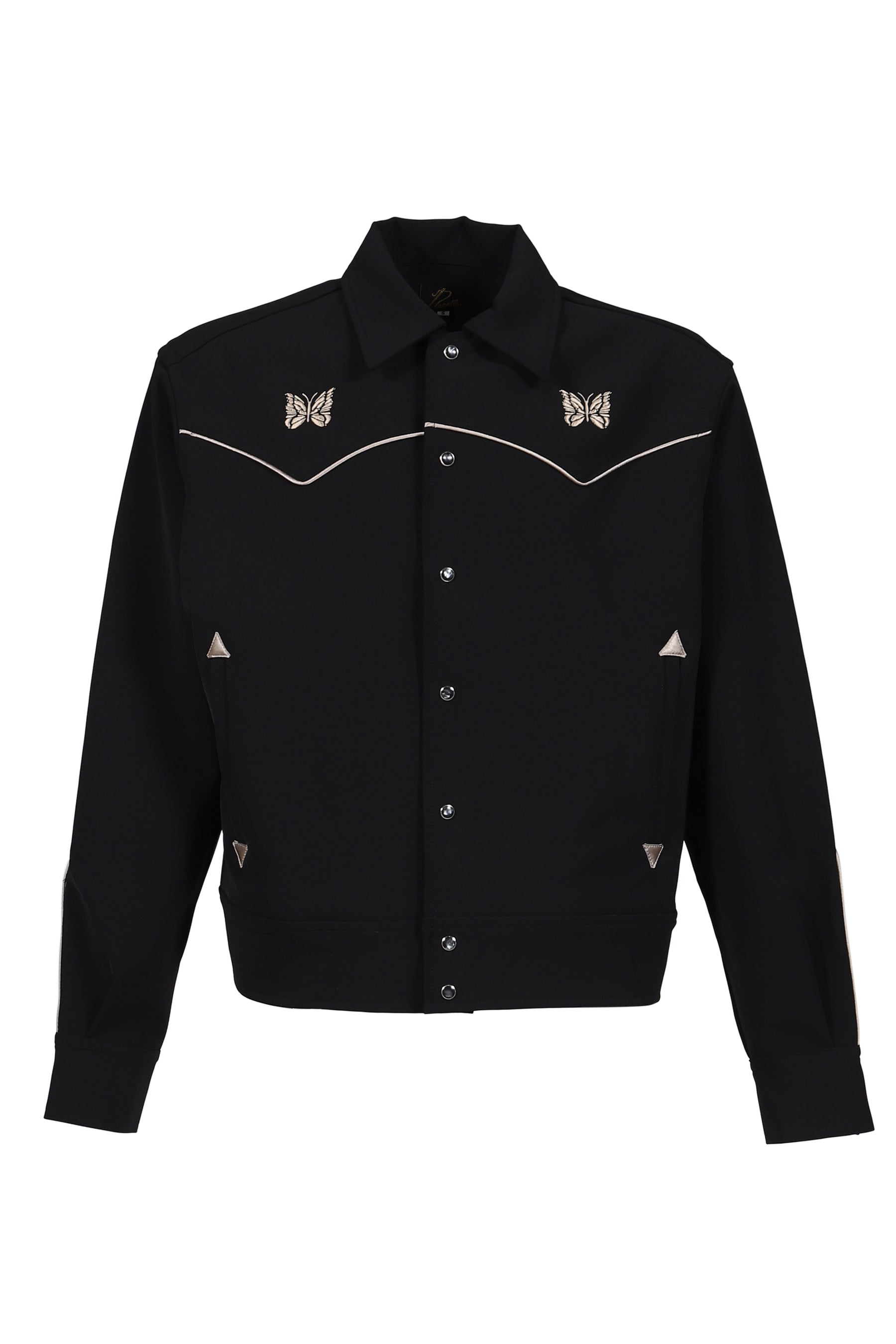 PIPING COWBOY JACKET - POLY DOUBLE CLOTH / BLK