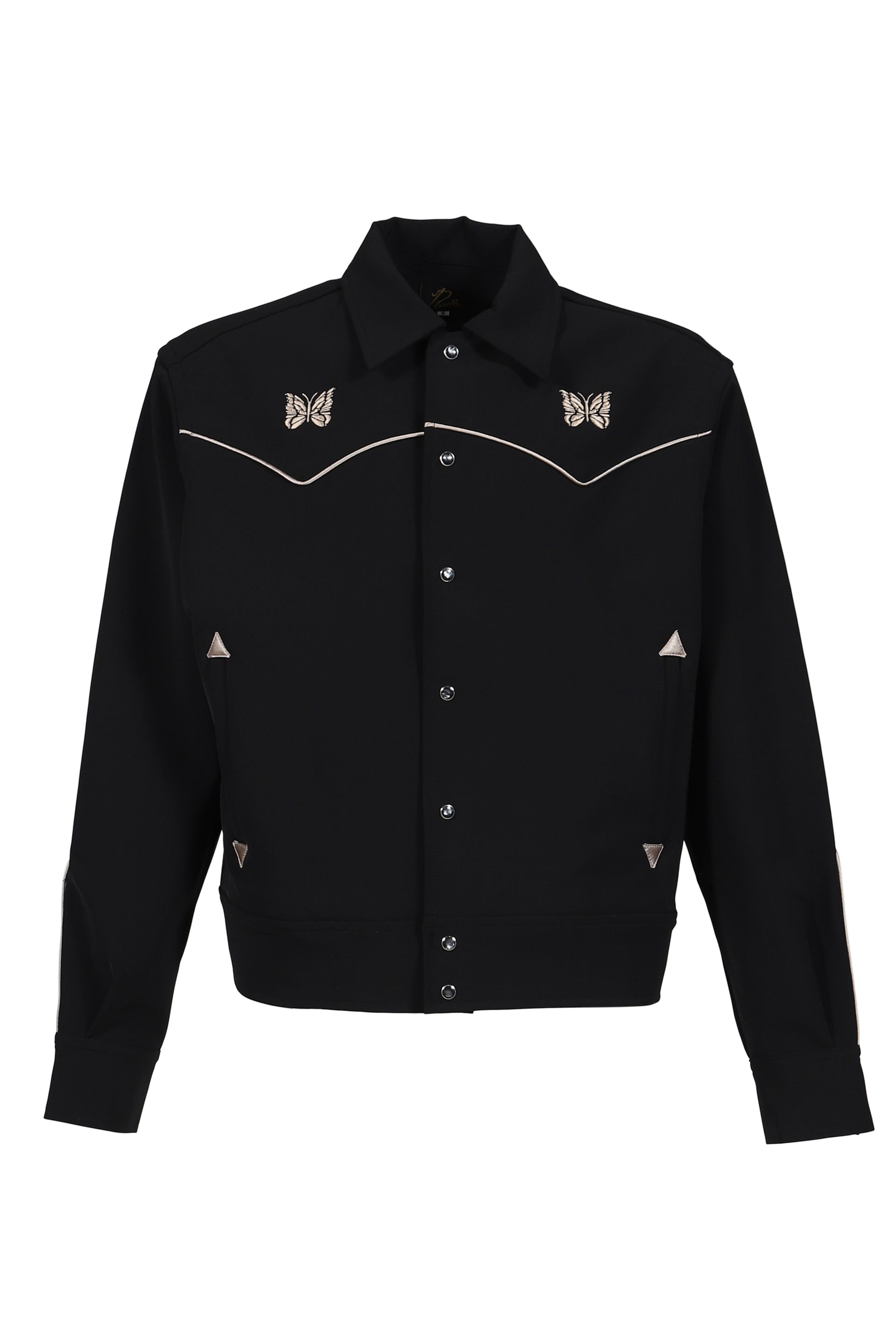 PIPING COWBOY JACKET - POLY DOUBLE CLOTH / BLK