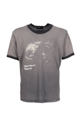 PORCELAIN DOG PATCH RINGER T-SHIRT / FADED CHA BLK