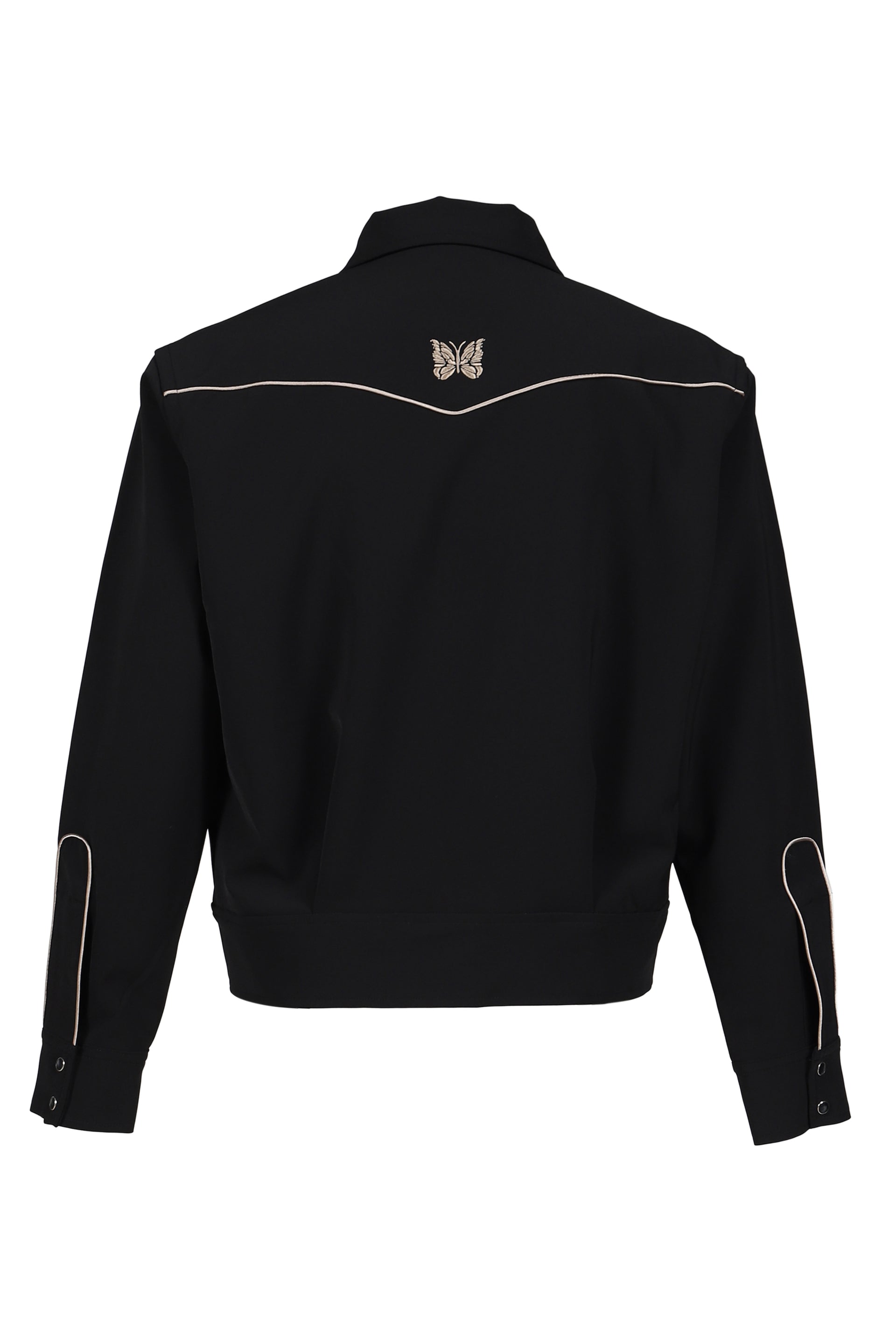 PIPING COWBOY JACKET - POLY DOUBLE CLOTH / BLK