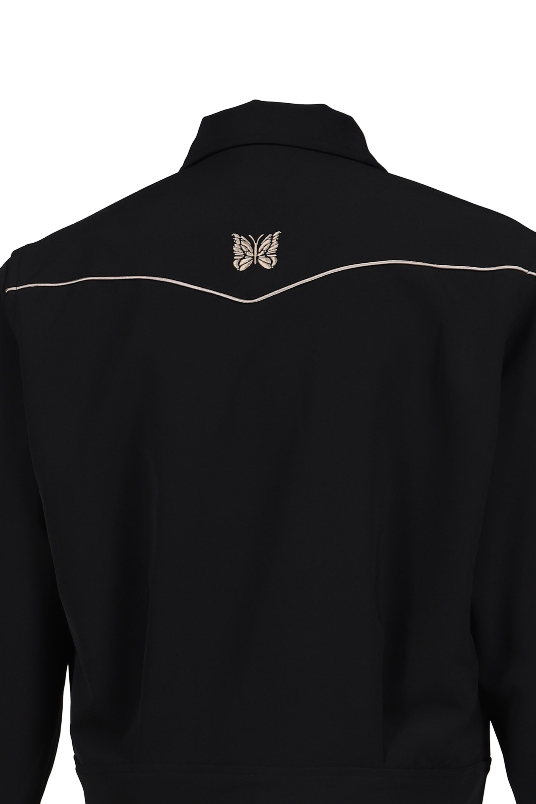 PIPING COWBOY JACKET - POLY DOUBLE CLOTH / BLK