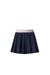 SERIF LOGO PLEATED SKIRT / NVY