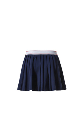 SERIF LOGO PLEATED SKIRT / NVY