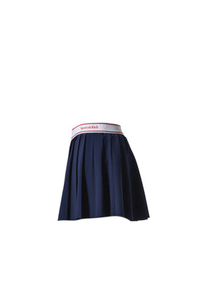 SERIF LOGO PLEATED SKIRT / NVY