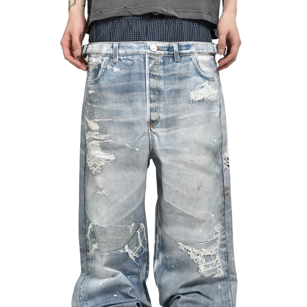 パンツ Protocol Index TROMPELOEIL LAYERED PANTS Protocol Index プロトコル インデックス FW25 TROMPELOEIL LAYERED