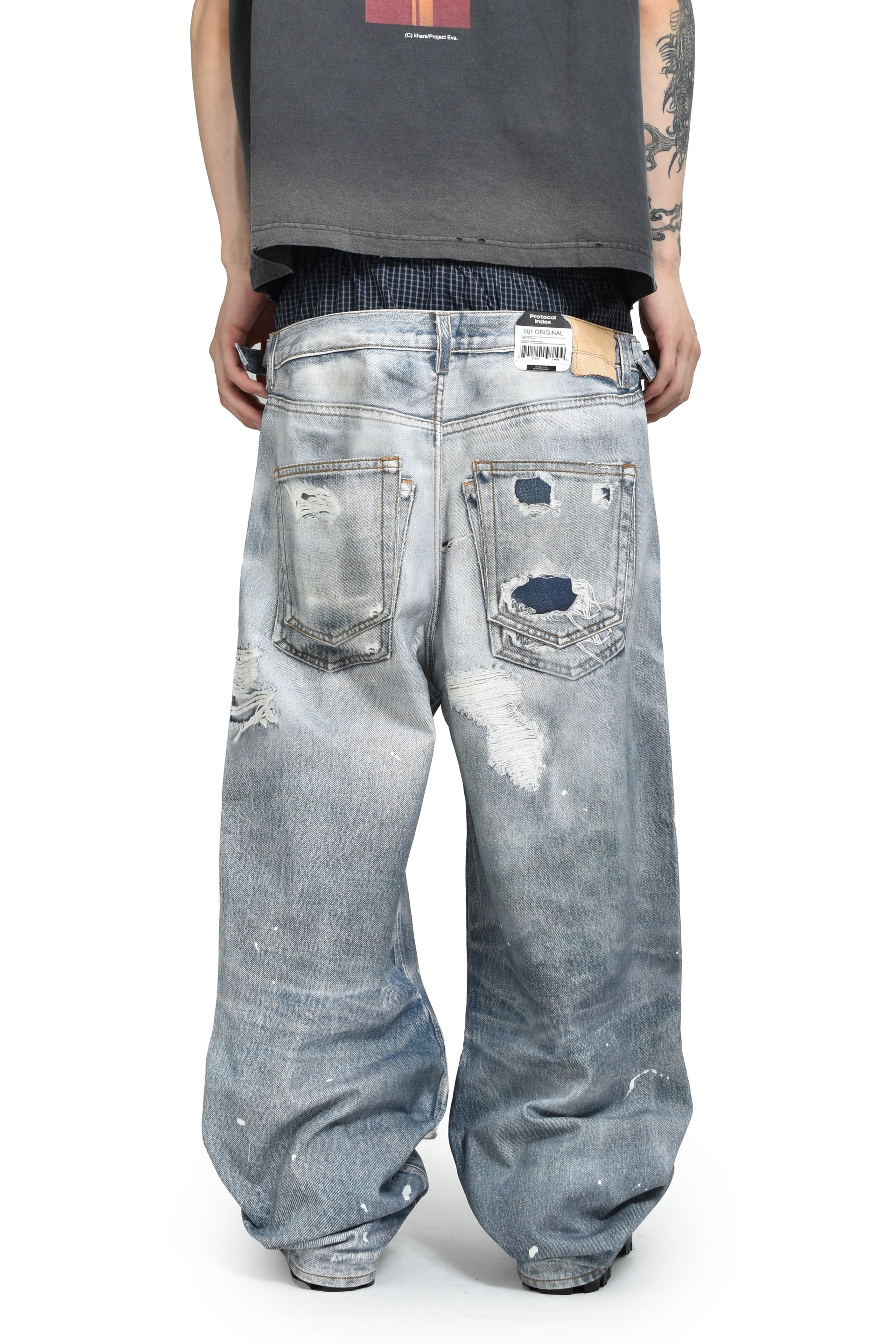 TROMPELOEIL LAYERED PANTS / BLU