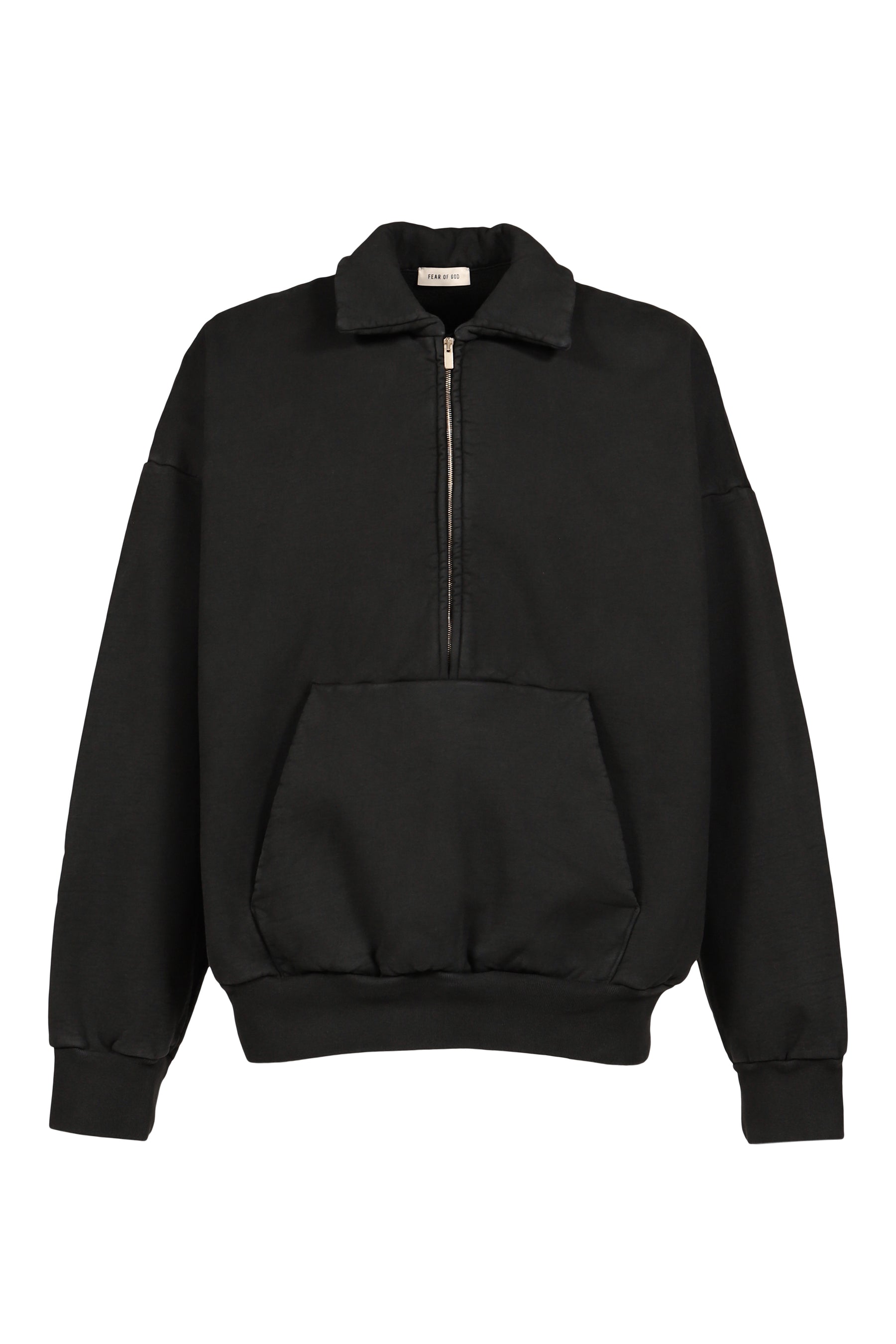 HALF ZIP POLO SWEATSHIRT / BLK