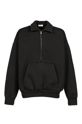 HALF ZIP POLO SWEATSHIRT / BLK