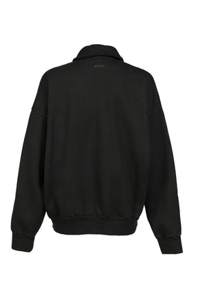 HALF ZIP POLO SWEATSHIRT / BLK