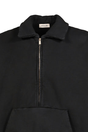 HALF ZIP POLO SWEATSHIRT / BLK