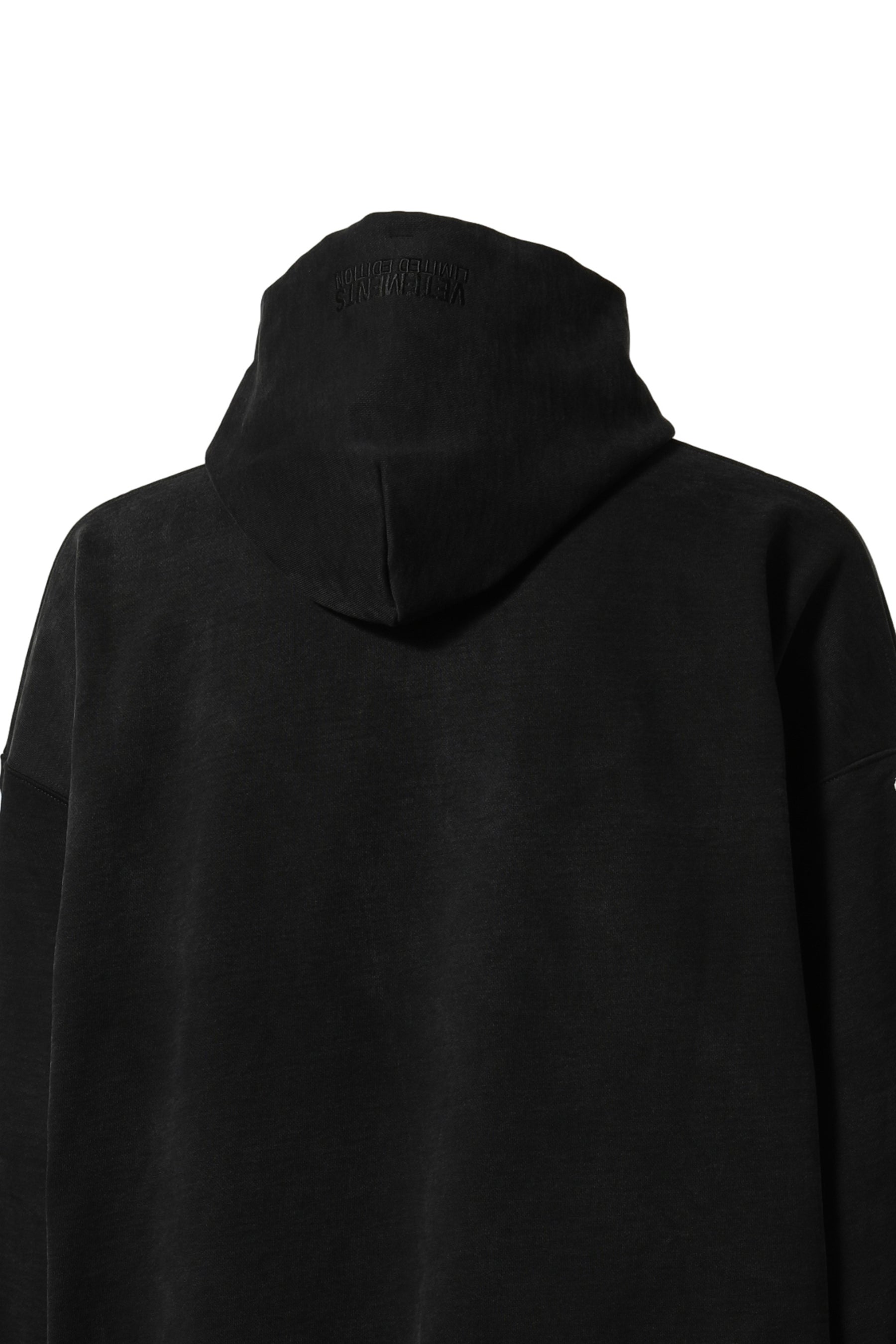 REVERSE ANARCHY HOODIE / WASHED BLK WHT