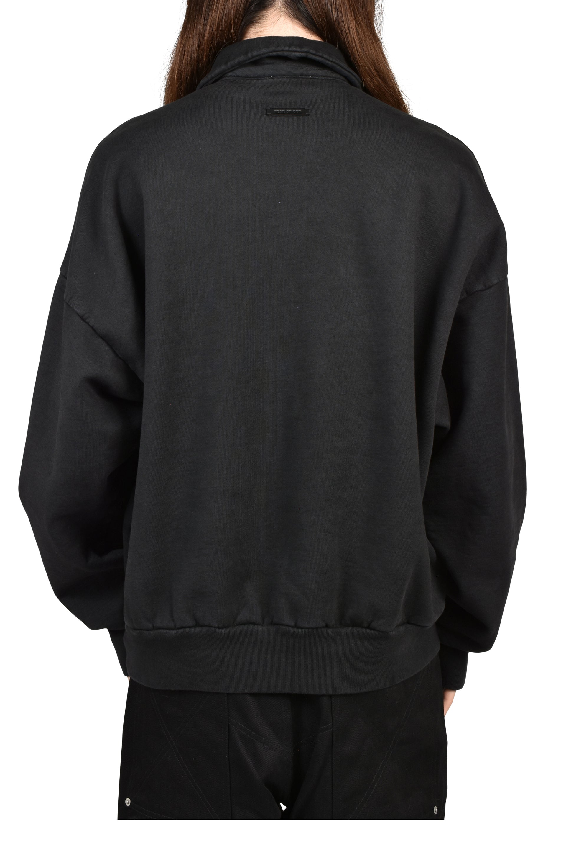 HALF ZIP POLO SWEATSHIRT / BLK