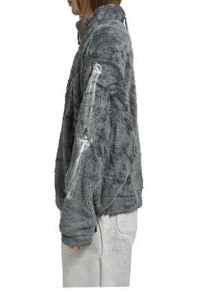 GLOWINTHEDARK SKELTON FLEECEJACKET / GRY