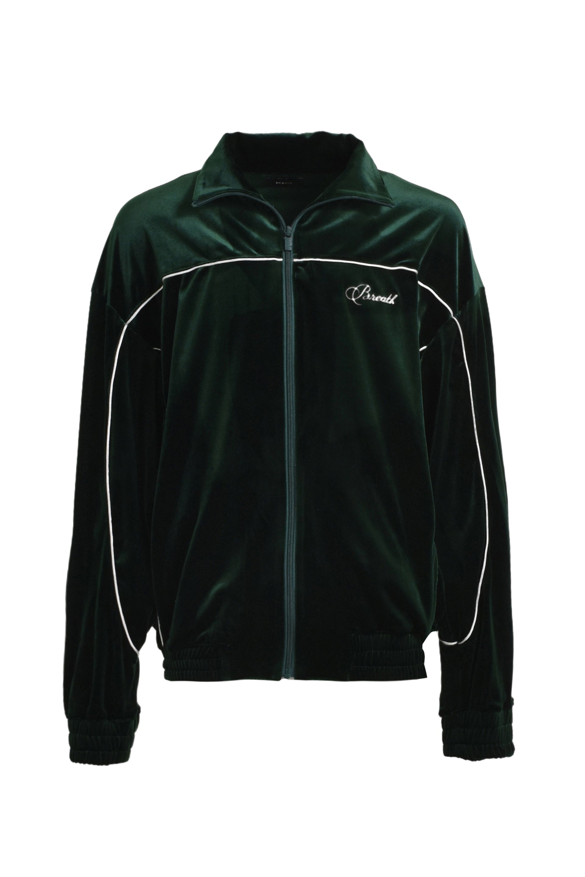 SCRIPT LOGO PIPING VELOR JACKET / KELLY