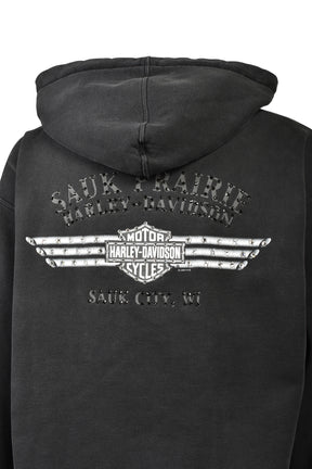 SAUK CITY,WI HOODIE / BLK