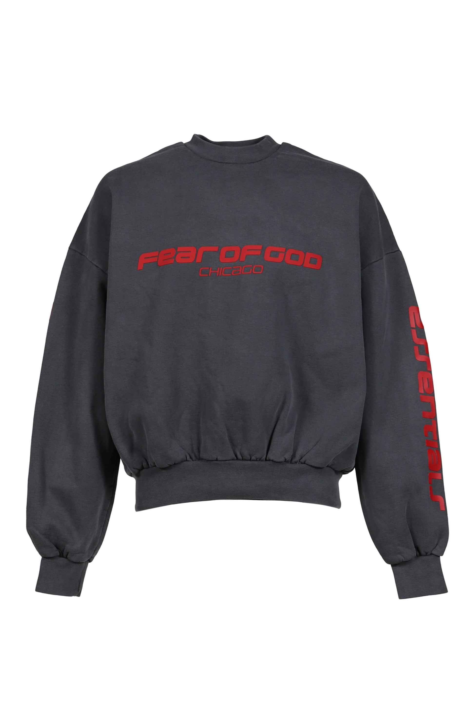 CROPPED RELAXED SWEATSHIRT / IRON GRY