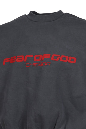 CROPPED RELAXED SWEATSHIRT / IRON GRY