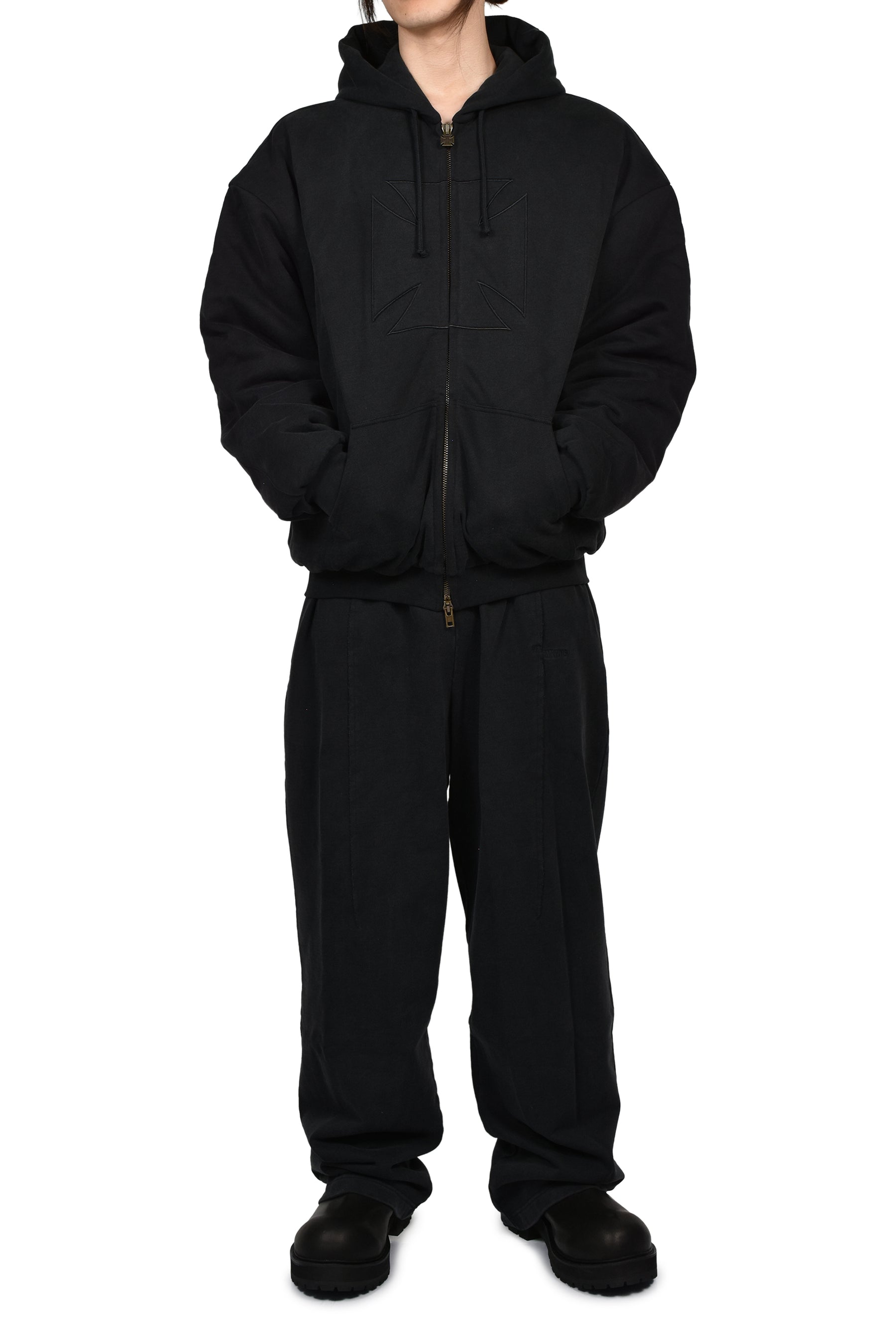 CUT SWEATPANTS / BLK
