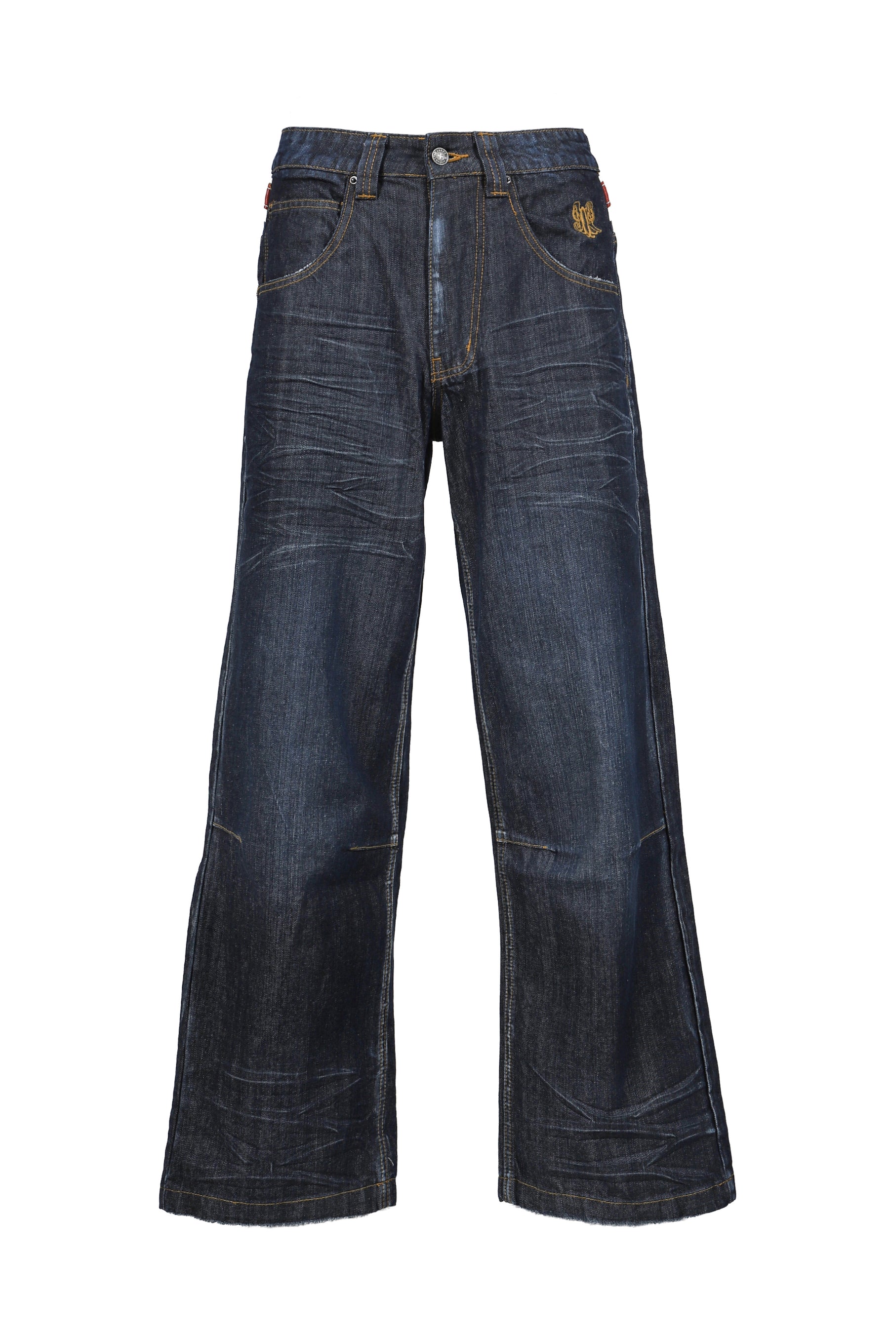 UNION JACK APPLIQUE INDIGO COLOSSUS JEANS / IND