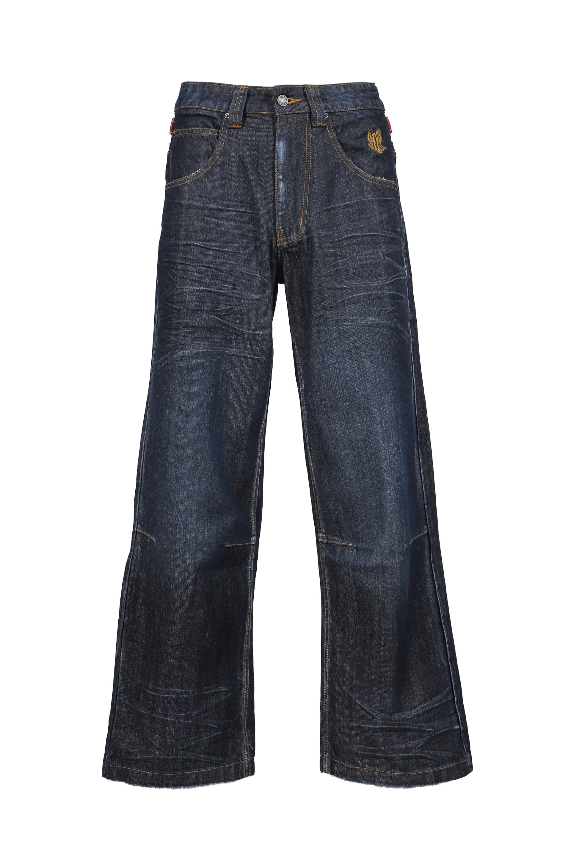 UNION JACK APPLIQUE INDIGO COLOSSUS JEANS / IND