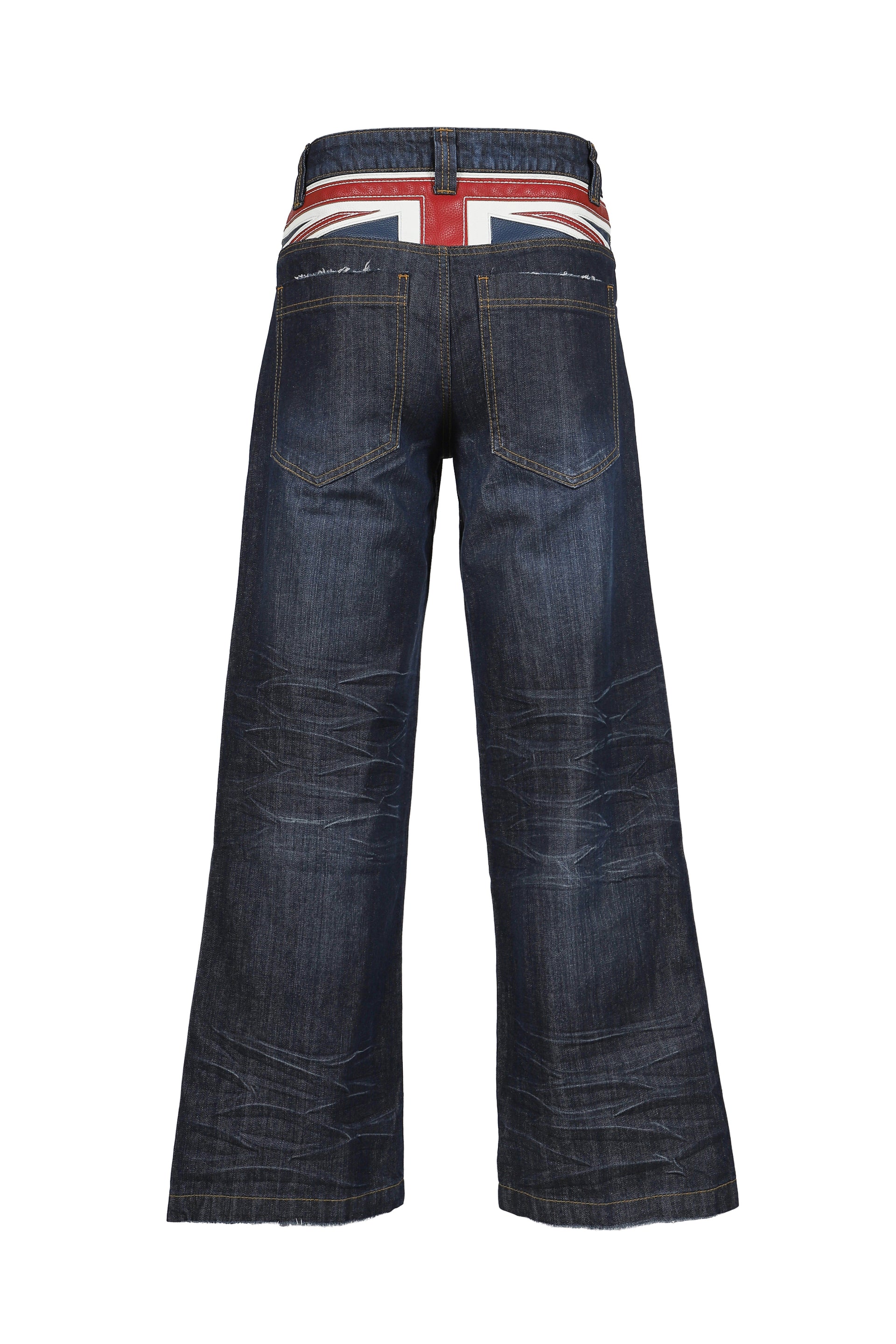 UNION JACK APPLIQUE INDIGO COLOSSUS JEANS / IND