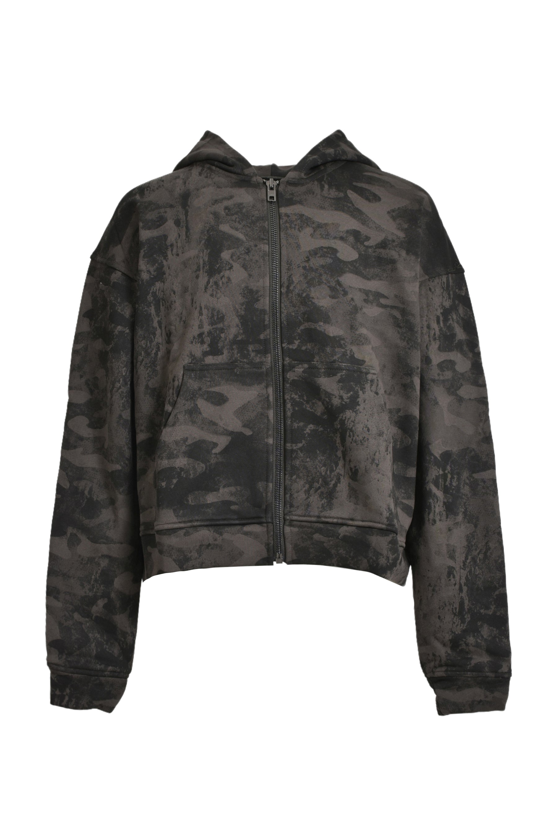 CAMO MONOGRAM ZIP UP HOODIE / BLK