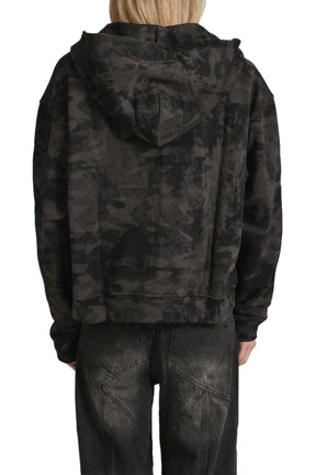 CAMO MONOGRAM ZIP UP HOODIE / BLK