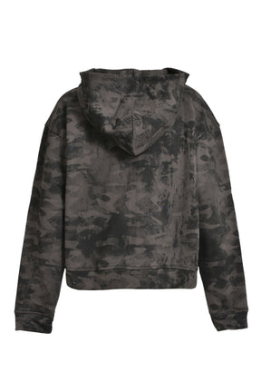 CAMO MONOGRAM ZIP UP HOODIE / BLK