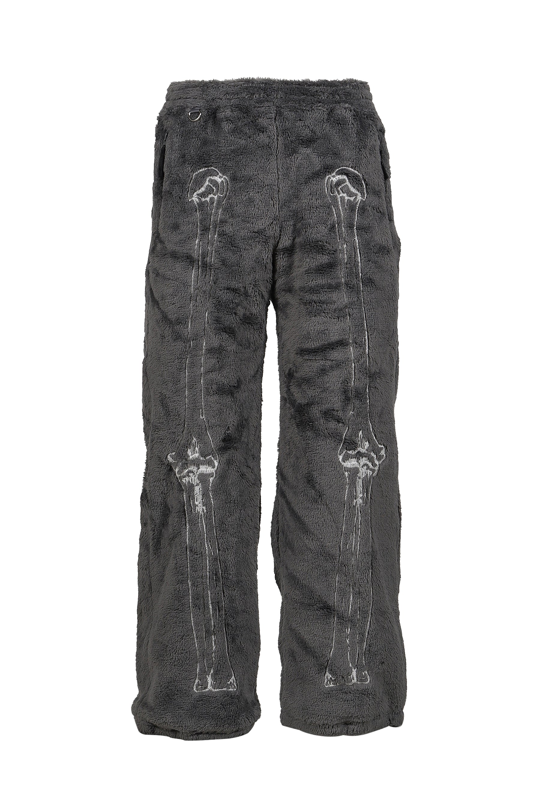 GLOW-IN-THE-DARK SKELTON FLEECE PANTS / GRY