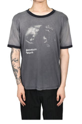 PORCELAIN DOG PATCH RINGER T-SHIRT / FADED CHA BLK