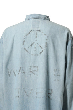 BOW WOW FW23 JOHN PEACE US ARMY P/O CHAMBRAY SHIRTS / IND AGEING