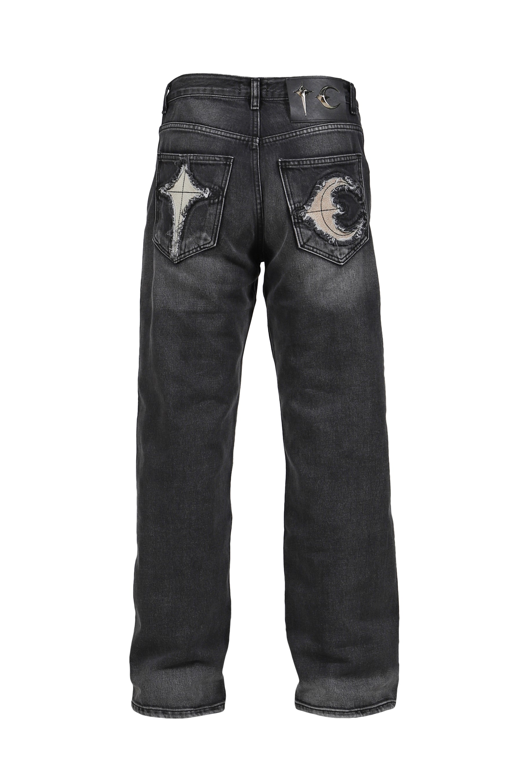 Thug Club サグクラブ FW25 TC BONE LEATHER DENIM PANTS / BLK