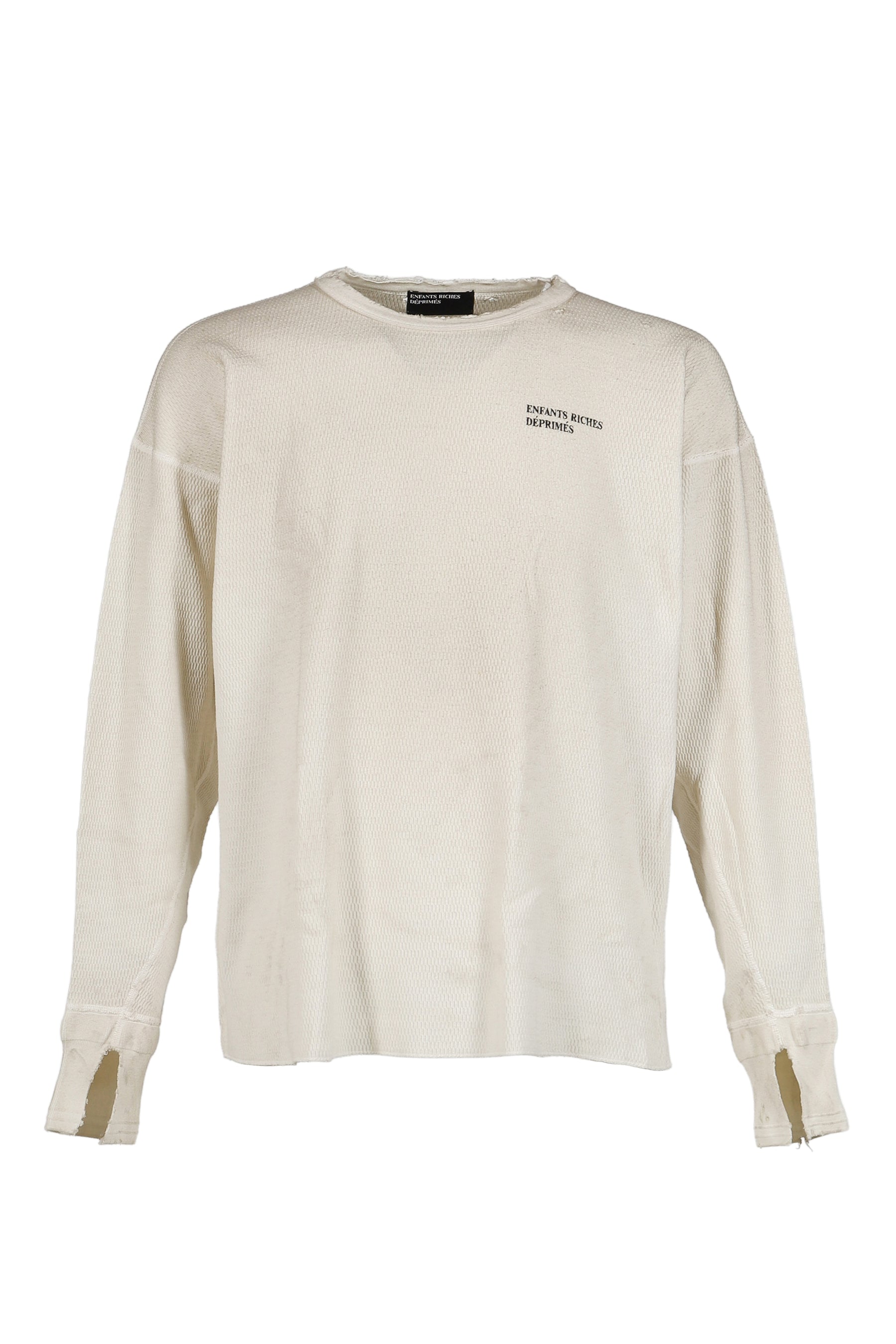 CLASSIC LOGO DISTRESSED THERMAL LS / DIRT WHT